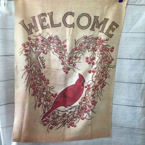 Cardinal welcome Decorative flag